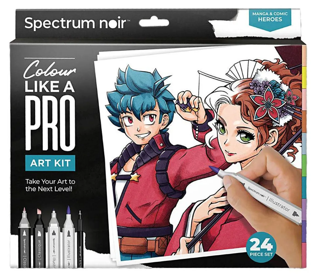 Set Illustration Manga et BD avec feutres haute précision 24 pièces