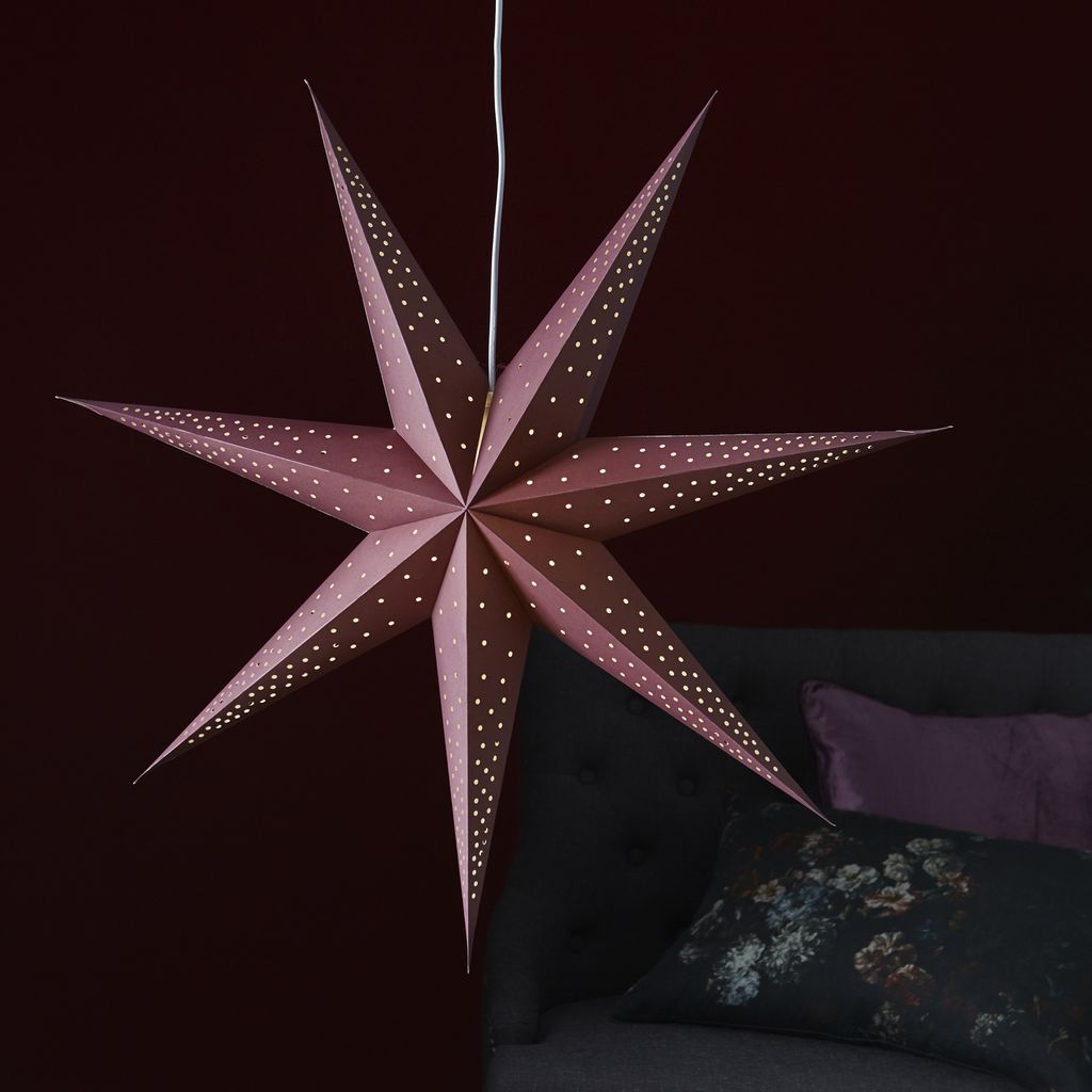 Papierstern Point - hängend - 7-zackig - D: 80 cm - rot Produktbild 