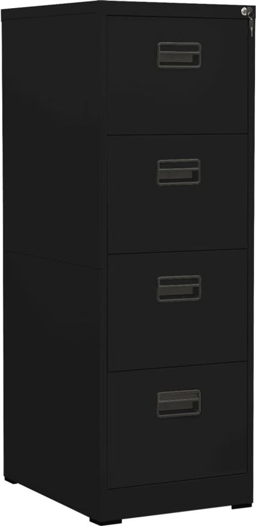 Modernen Mehrzweckschrank MODE - CHIC Möbel Aktenschrank Schwarz 46x62x133 cm Stahl