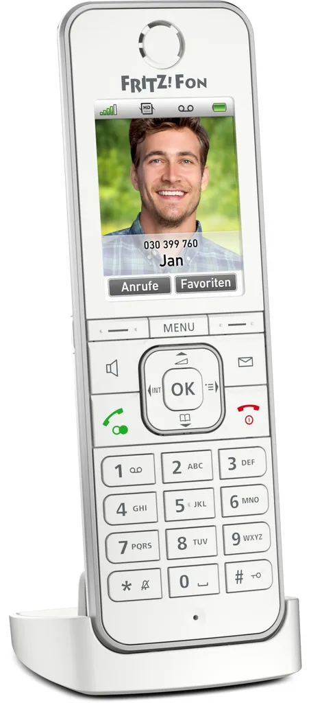 FRITZ!Fon C6 Blanc Combiné DECT avec Audio HD et Autonomie Longue