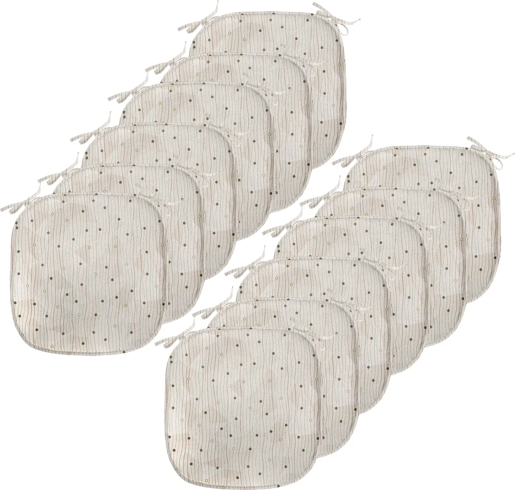 Coussin de Chaise Anti-Glisse et Anti-Tache 40x40 Gris Lot de 12 Pièces