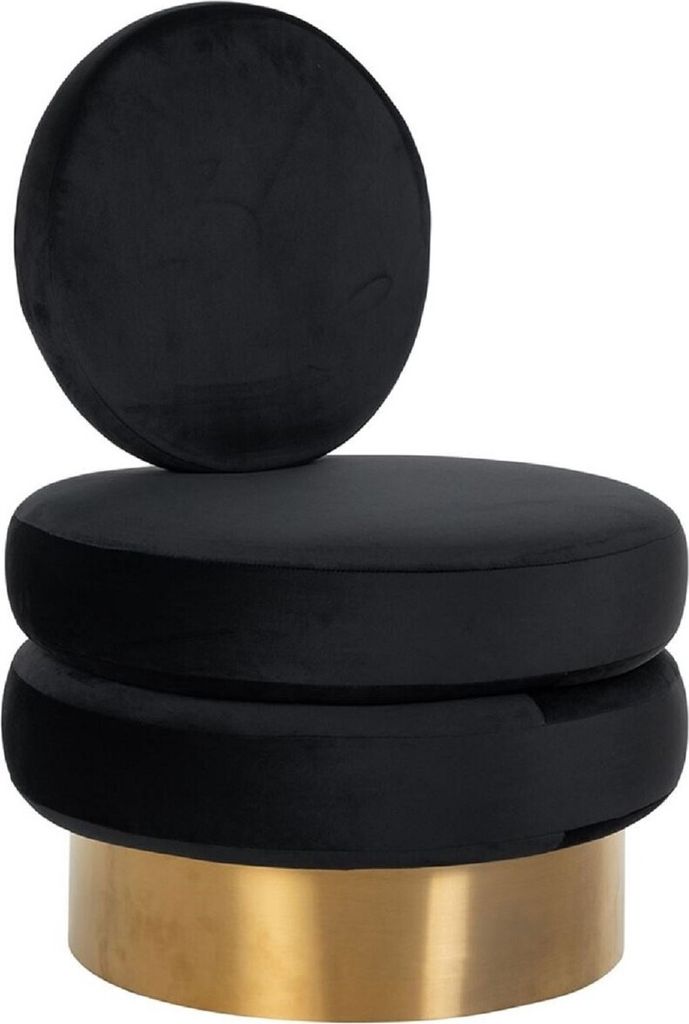 Casa Padrino Luxus Samt Sessel Schwarz / Gold 66 x 65 x H. Produktbild 