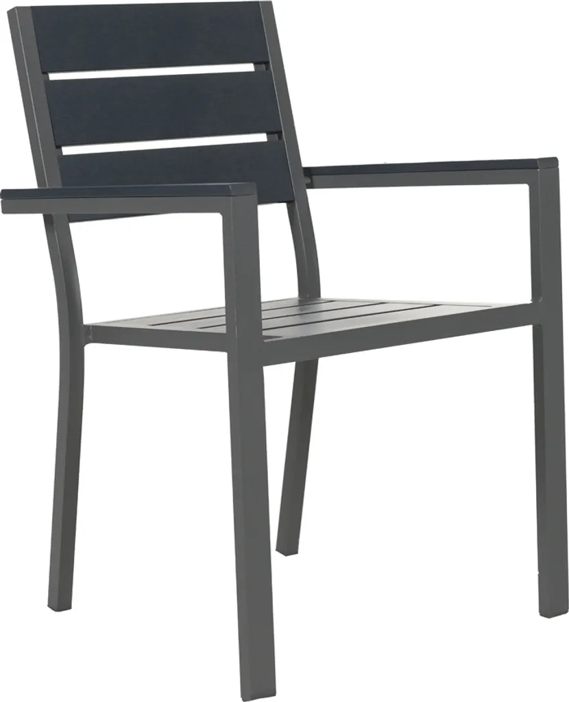 Lot de 2 chaises de terrasse empilables MADERA gris clair/anthracite