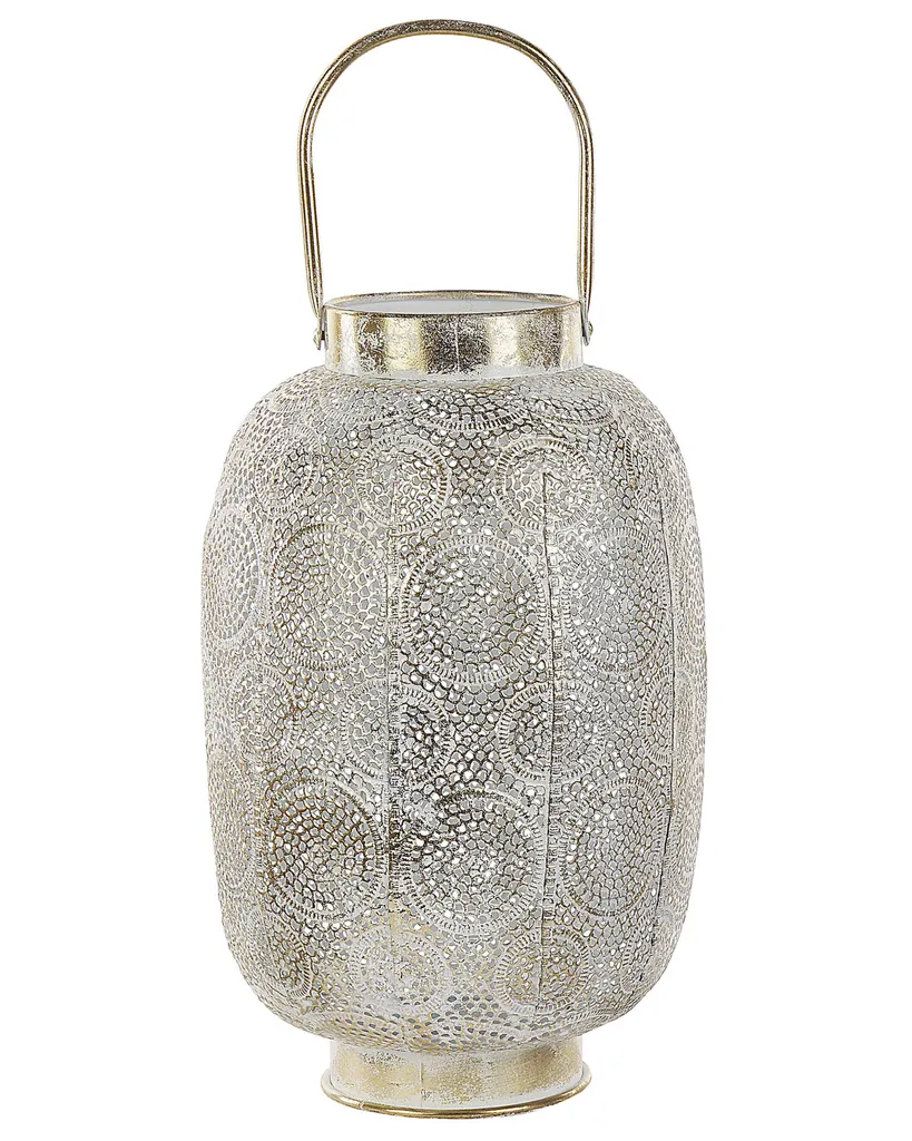 Lanterne d'ambiance dorée 40cm pour décoration de salon et chambre cosy