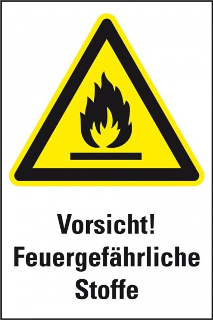 Dreifke Aufkleber I Warn-Kombischild Vorsicht! Feuergefährliche Stoffe, Foli...