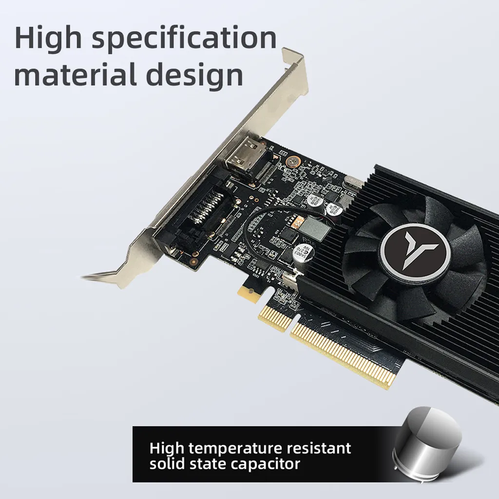Carte Graphique pour PC Compact GT1030 4Go DDR4 Idéal Multimédia HD