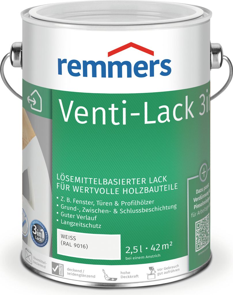 Remmers Venti-Lack 3w1 biały (RAL 9016), 2,5 litra, twarda Zdjęcie produktu 