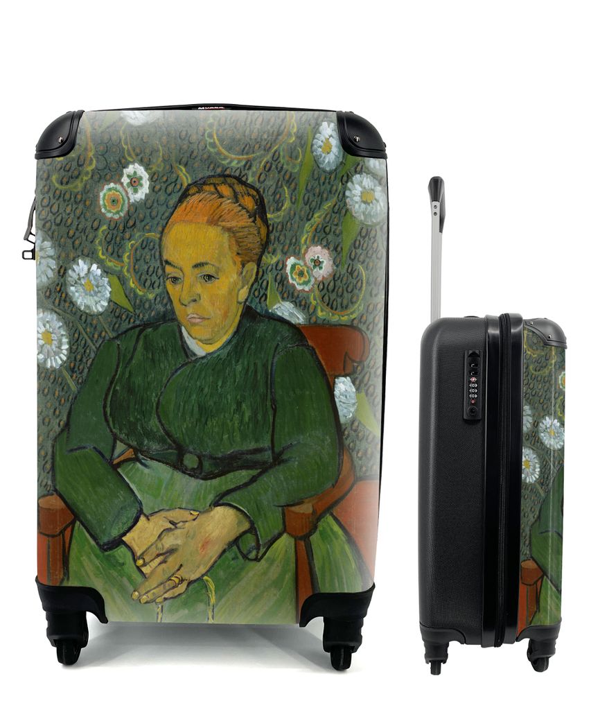 MuchoWow Koffer Handgepäck Trolley Rollkoffer Kleine Reisekoffer mit 4 Rollen - La berceuse (Porträt von Madame Roulin) - Vincent van Gogh - Ca...