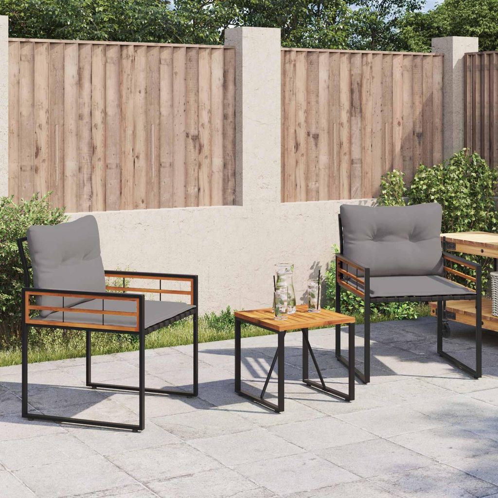 "Schlussverkauf" Gartenmöbel Set mit Kissen - 3 Stück - Loungegruppe UV-beständig - Hellgrau C12111