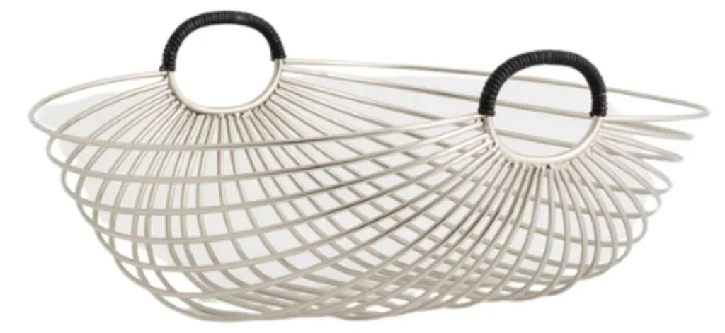 Panier à fruits chromé Jaipur Nordal au design filaire argent brillant