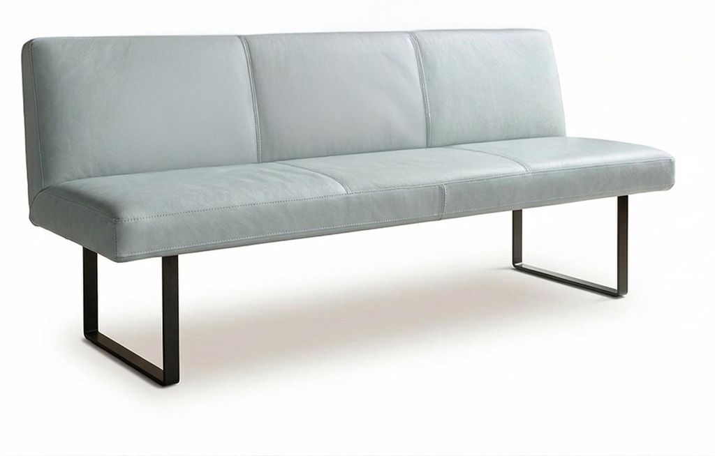 KAWOLA Esszimmerbank ELEEN Leder hellblau 223cm