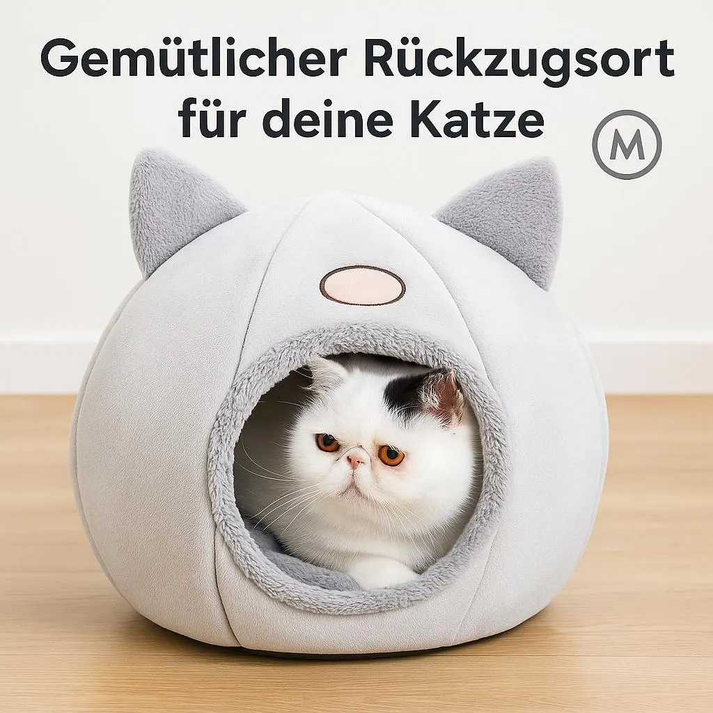 Lit auto-chauffant pour chat et chiot - Cave à câlins thermique douce