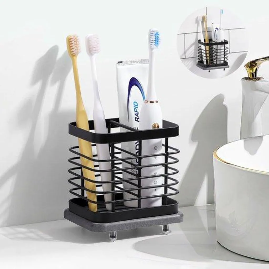 Porte-brosse à dents inox : fini le désordre sur le lavabo avec sa tablette