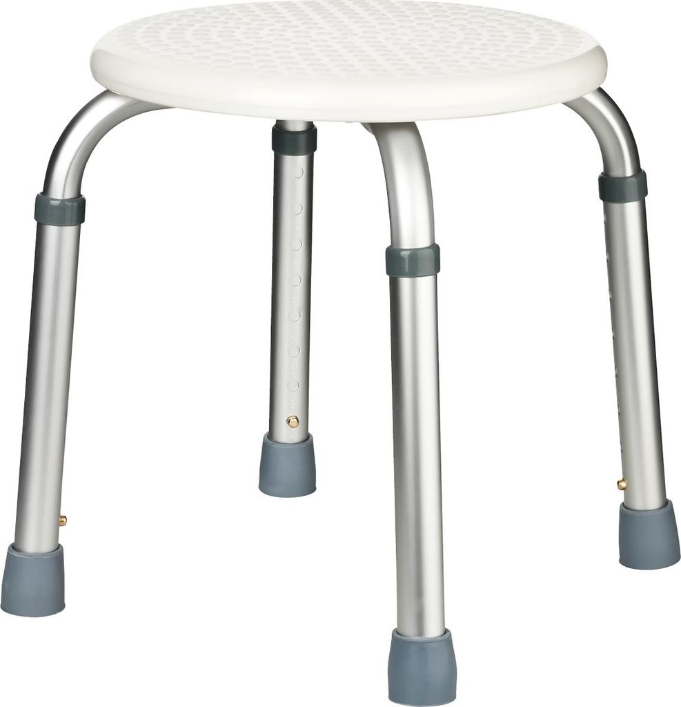 Runder Duschhocker für Senioren, Duschsitz höhenverstellbar, Badhocker