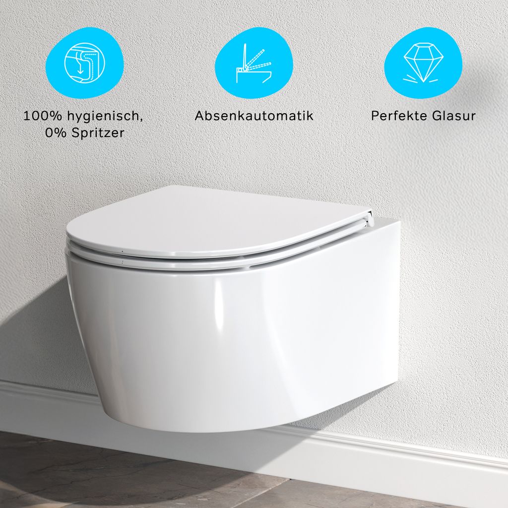 AM.PM Spülrandloses WC Toilette für Gäste-WC Hänge-WC Produktbild 