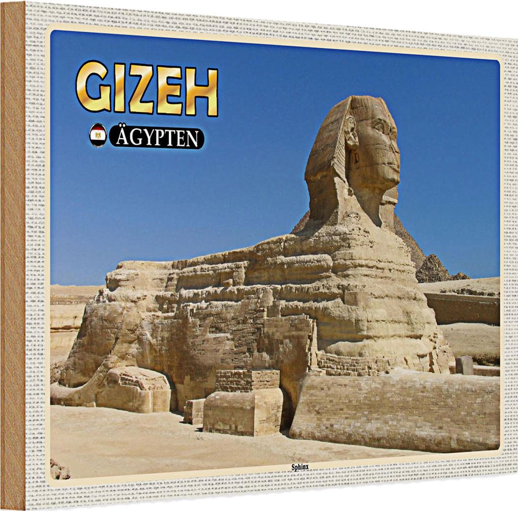 Holzschild Reise 30x20cm Gizeh Ägypten Sphinx