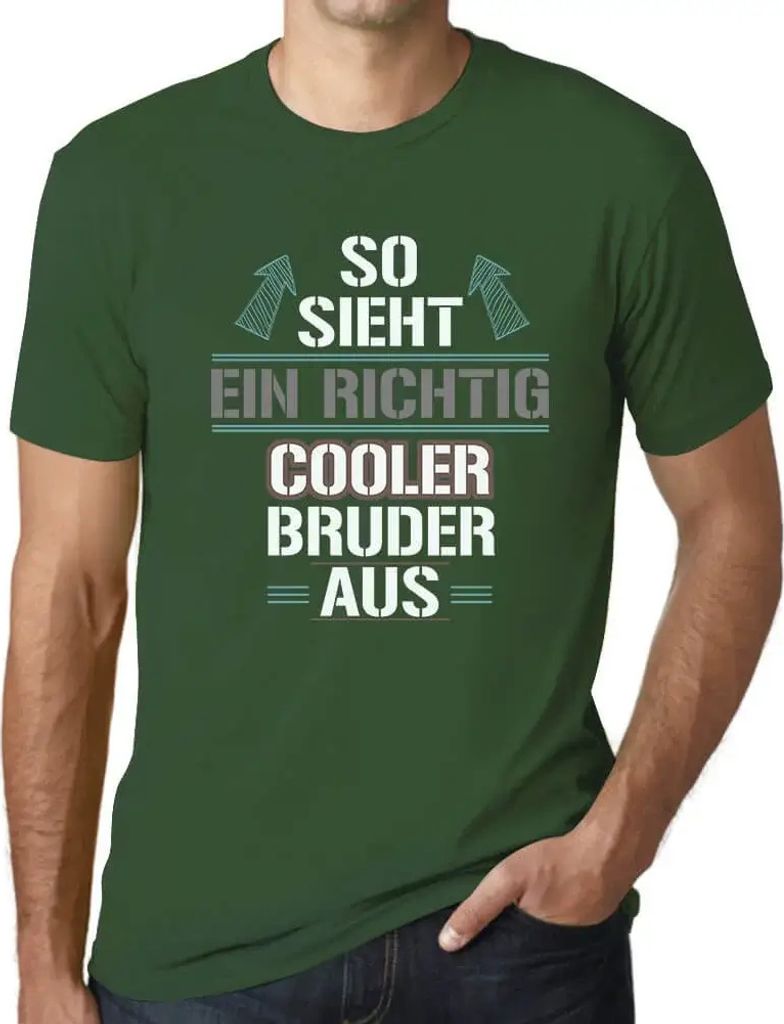Herren Grafik T-Shirt So Sieht Ein Richtig Cooler Bruder Aus Öko-Verantwortlich Vintage Jahrgang Kurzarm Lustige Druck Geburtstag Geschenk Mann