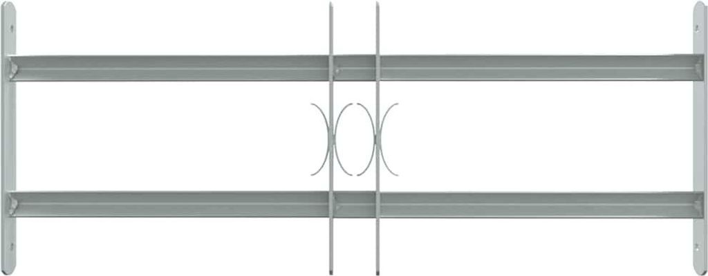 vidaXL Fenstergitter Verstellbar mit 2 Querstäben 500-650 mm