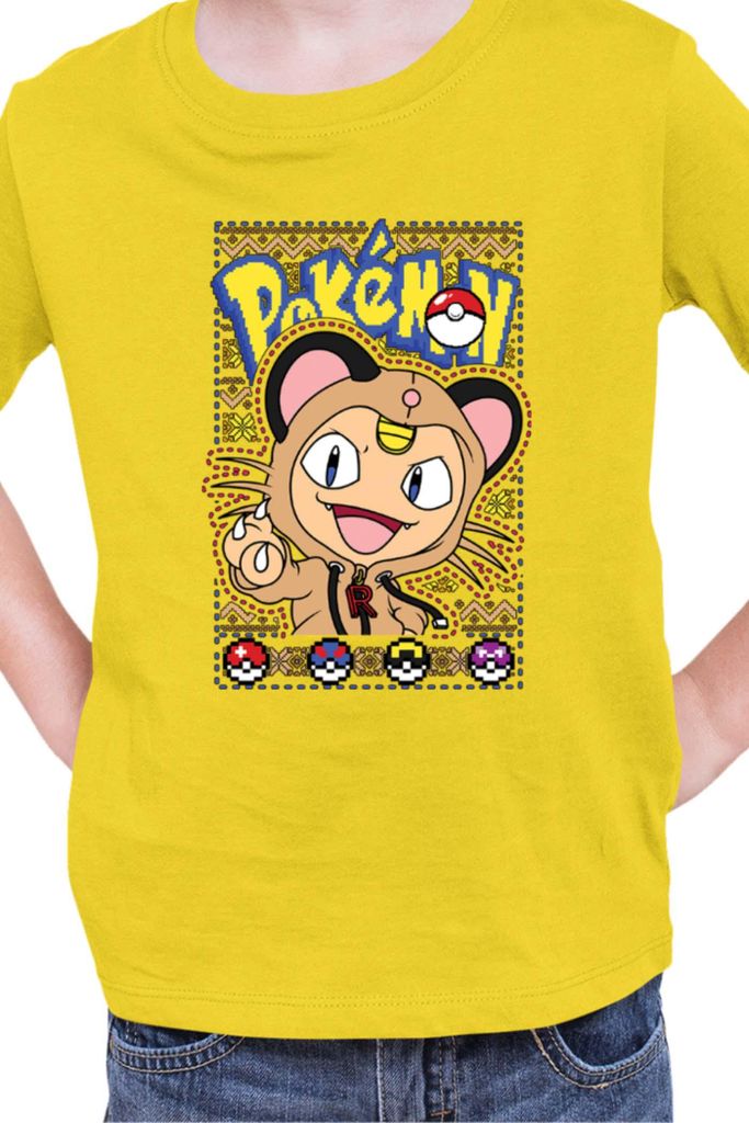 Kinder T-Shirt Japan Manga Anime Comics Pokemon 031, / Gelb