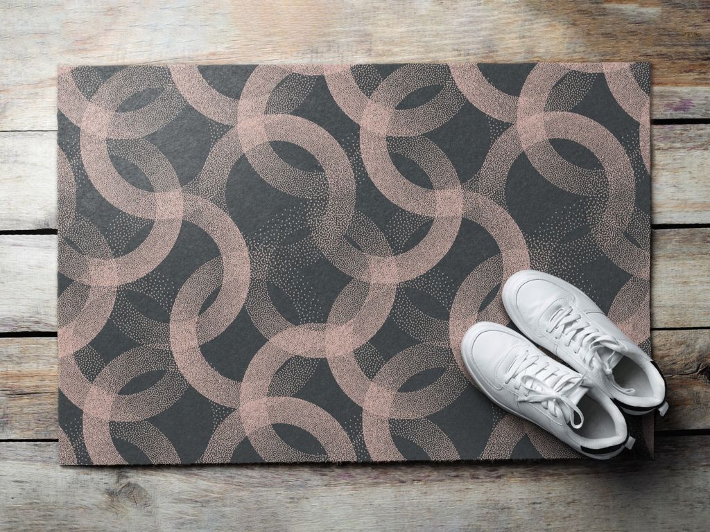 Fußmatte Aussen - Schuhmatte Haustür- Schmutzfangmatte Türvorleger - Outdoor Teppich Schmutzfänger - 90x60 cm - Abstrakte Räder