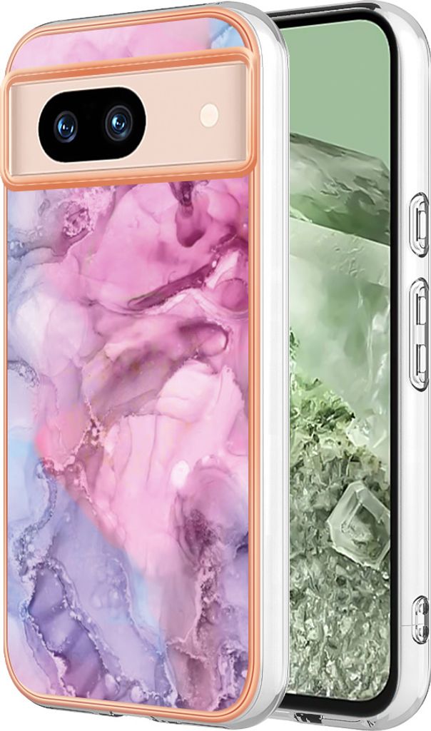 Hülle für Google Pixel 8A Muster TPU Silikon Stoßdämpfer Bumper Schutzhülle Rosa