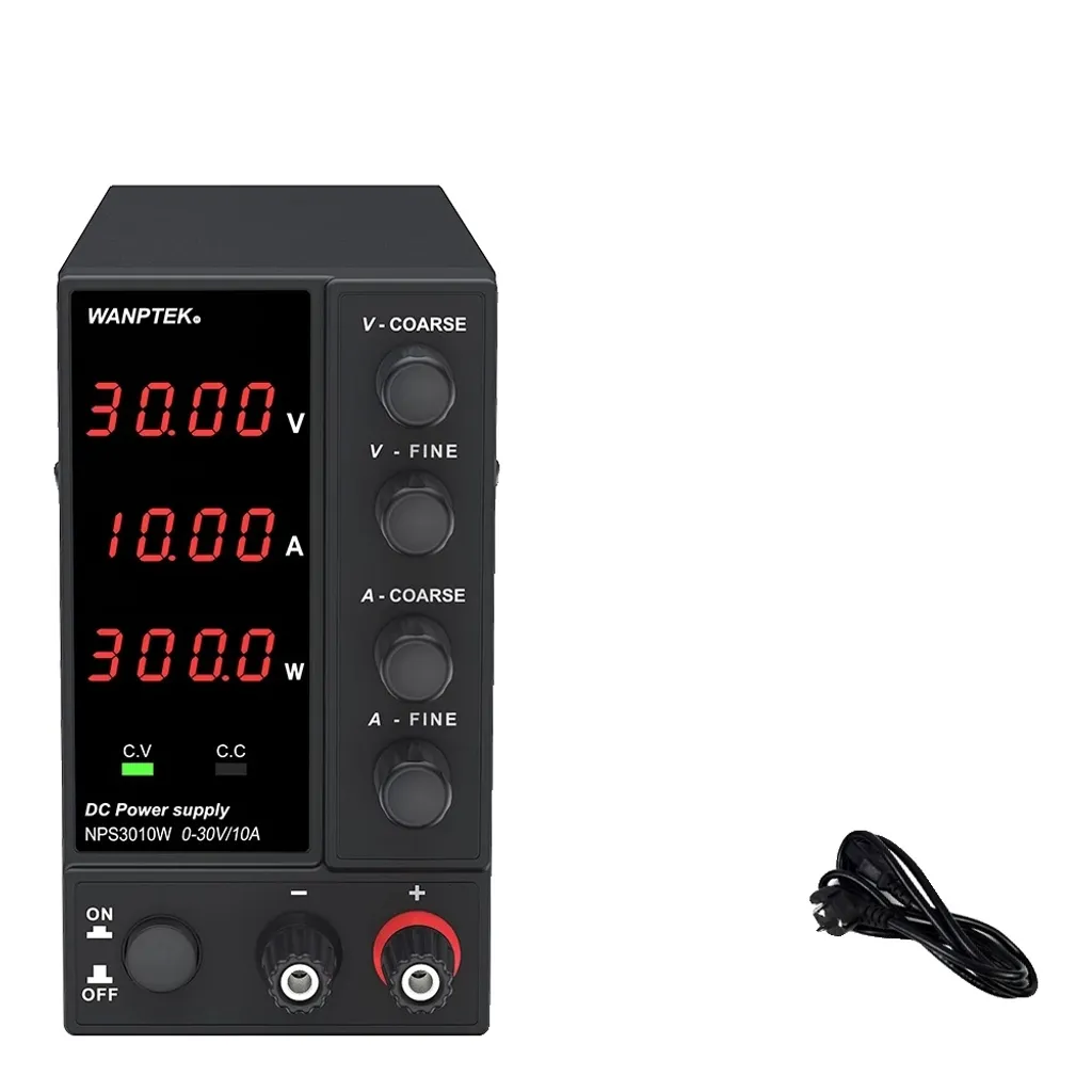 Alimentatore DC 0-30V 10A Stabilizzato Regolabile Alta Precisione