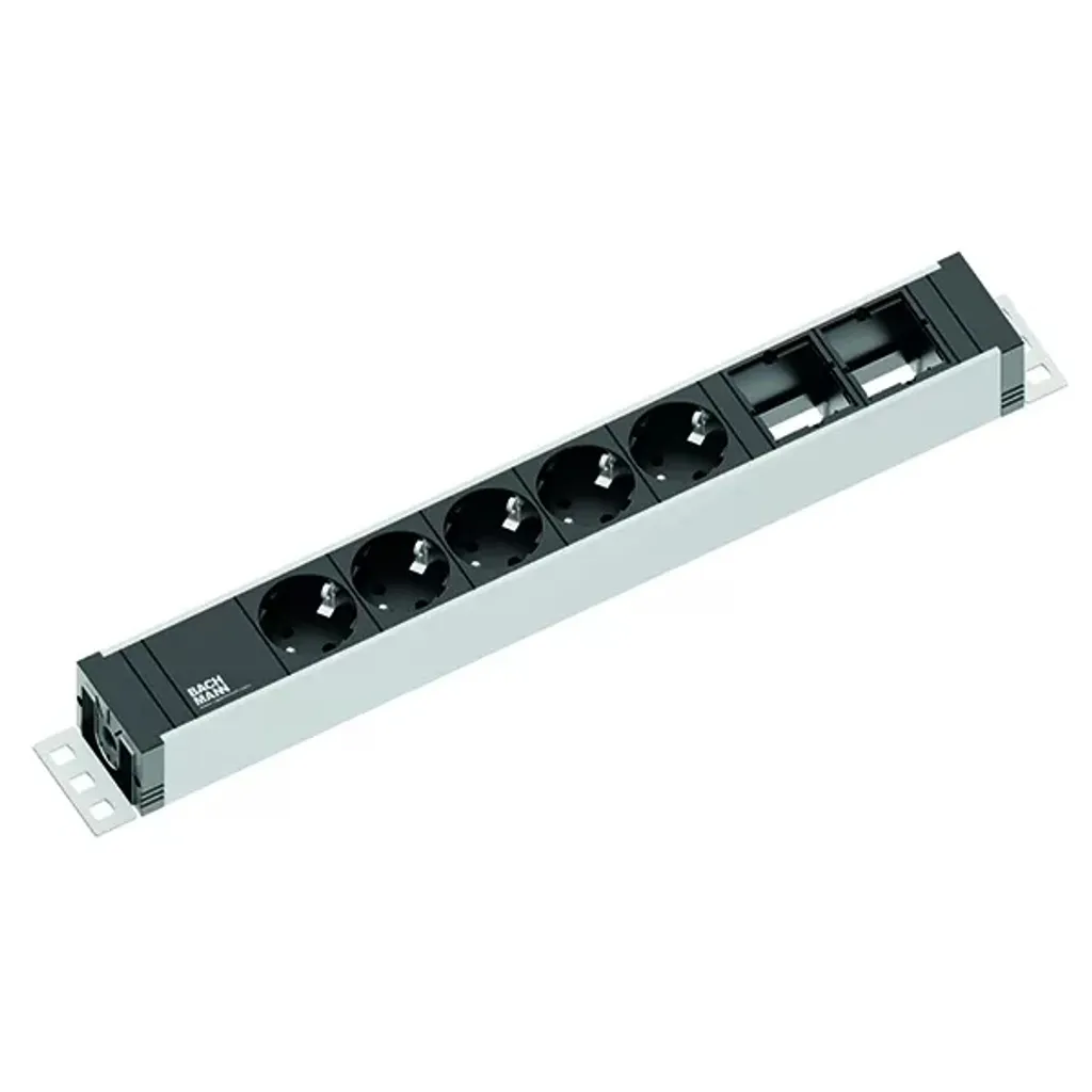 Multiprise professionnelle 5 pôles Bachmann UNIVERSAL 3m noir argent