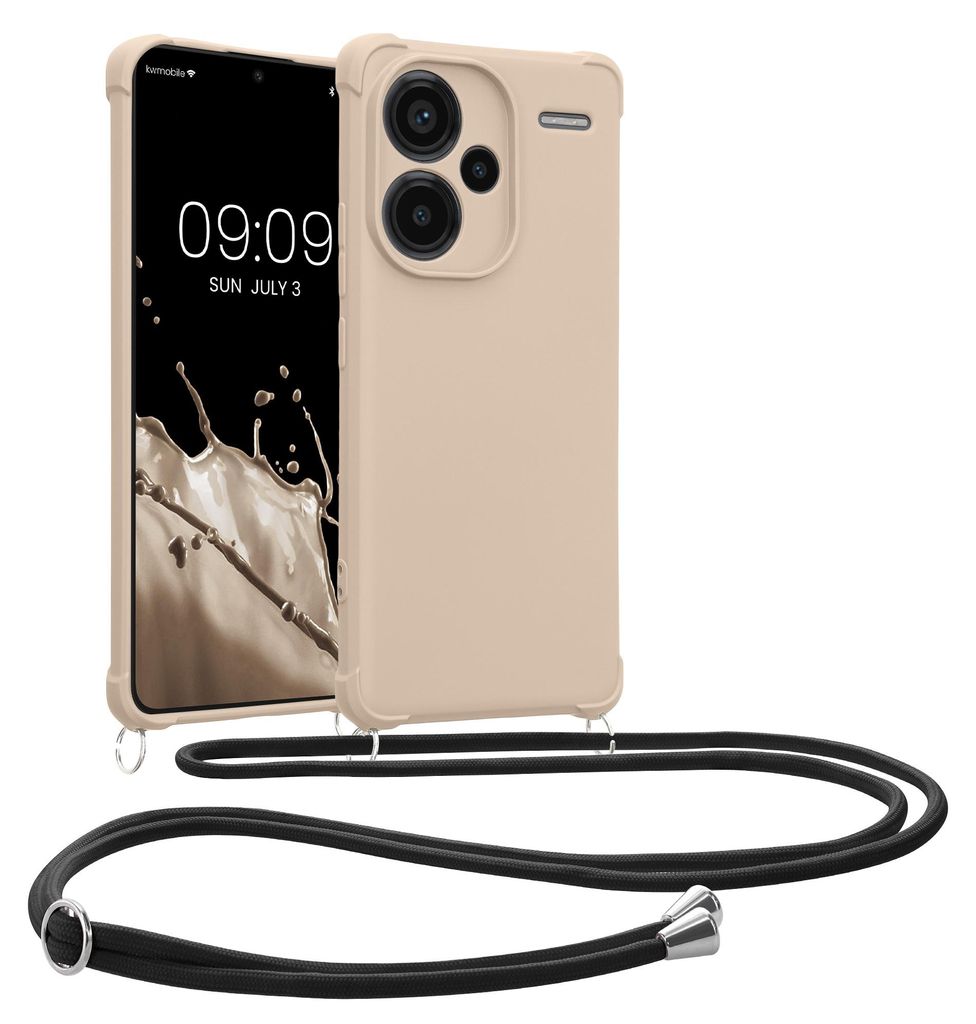 kwmobile Necklace Case kompatibel mit Xiaomi Redmi Note 13 Pro+ 5G / Redmi Note 13 Pro Plus 5G Hülle - Cover mit Kordel zum Umhängen - Silikon