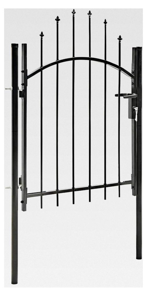 Gartentor aus pulverbeschichtetem Stahl, schwarz, 1 x 1,5 m, für Garten, Innenhof oder Terrasse