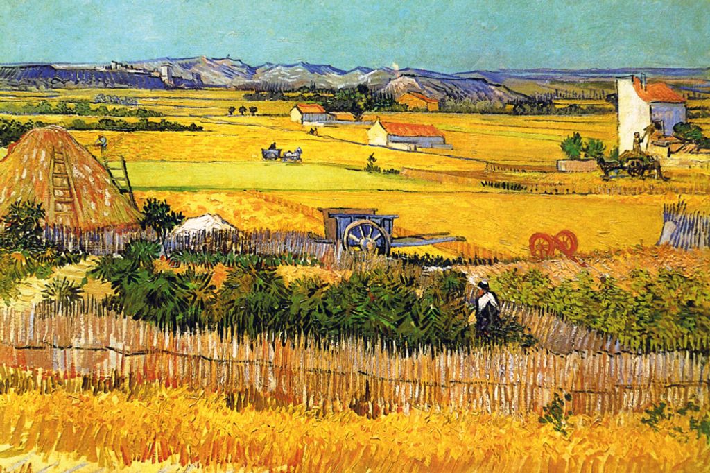 Vincent Van Gogh Kunstdruck Bild - Die Ebene La Crau Bei Arles Mit Montmajour Im Hintergrund, 1888 (80 x 120 cm)