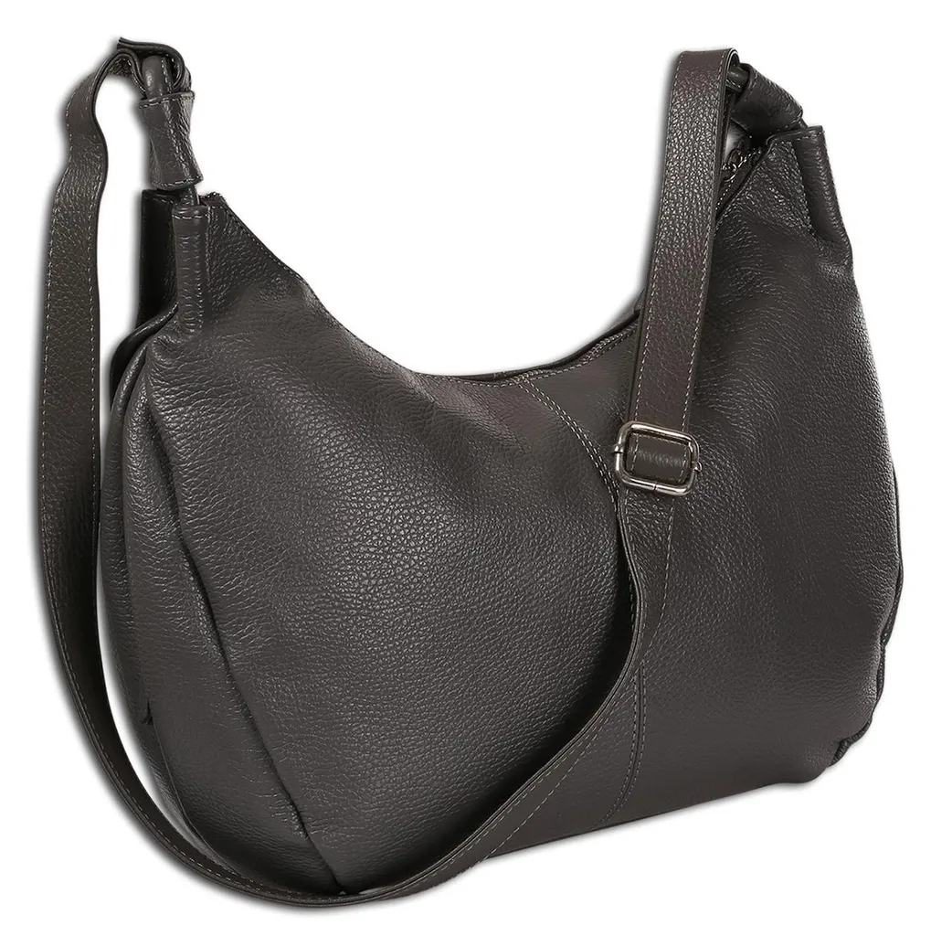 Grand sac bandoulière gris 43cm Toscanto grand volume et ultra léger