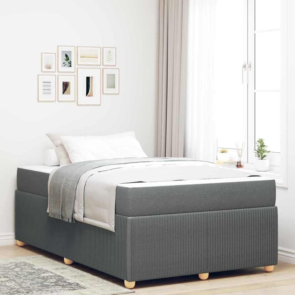 Maison Exclusive - Bettrahmen mit Matratze Dunkelgrau 120 x 190 cm Stoff