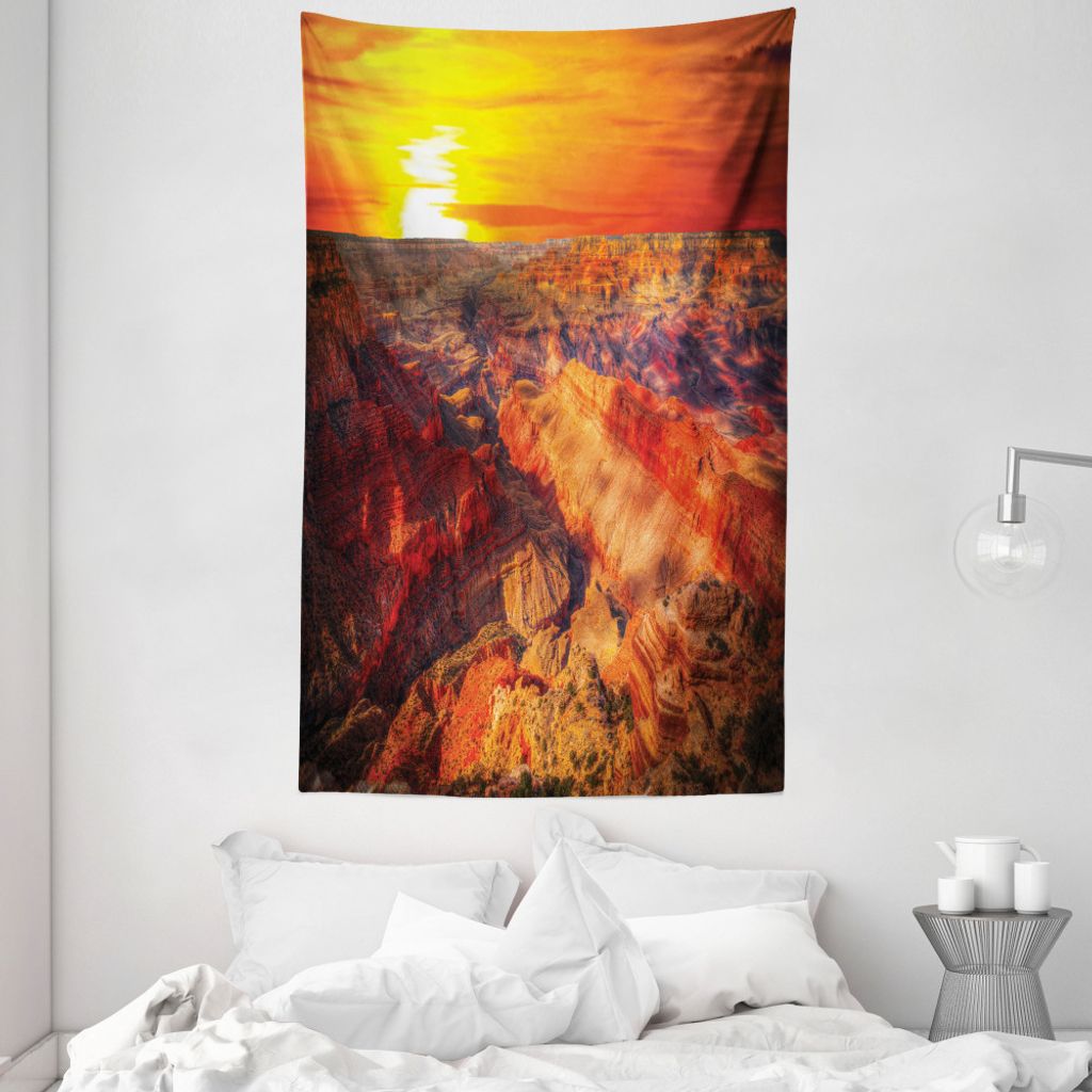 ABAKUHAUS amerikanisch Wandteppich und Tagesdecke, Grand Canyon Horizon aus Weiches Mikrofaser Stoff Waschbar ohne Verblassen Digitaldruck, 140 x 2...