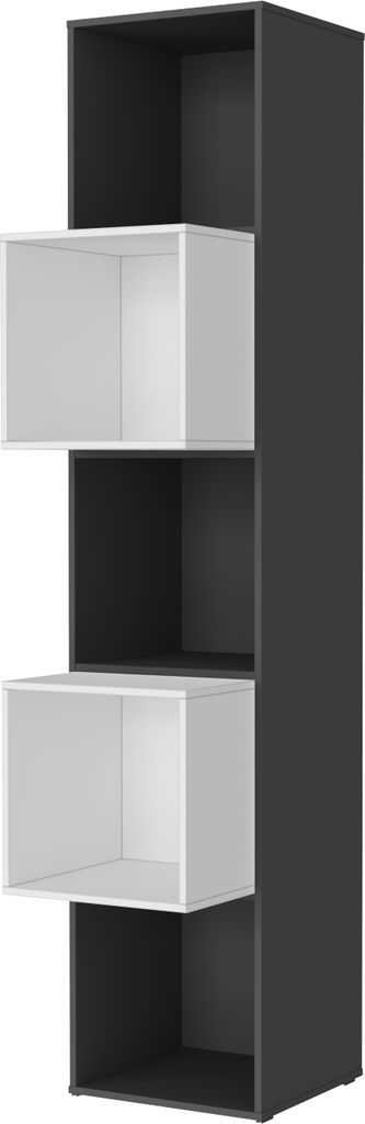 SMARTBett Standregal, Würfelregal für Wohnzimmer, Kinderzimmer, Schlafzimmer und Büro | Regal Anthrazit + 2 Würfel Weiss