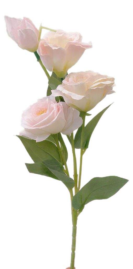 27,5 Zoll (ca. 70 cm) langer künstlicher Lisianthus-Zweig aus Seide mit langem Stiel, bestehend aus 3 Blütenköpfen und 1 Knospe, ideal als DIY-T...