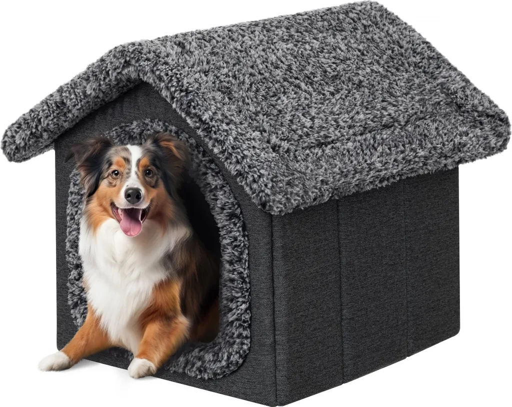 Cuccia Grotta Relax Nero 55x60x60 cm - Riduce lo Stress di Cani e Gatti