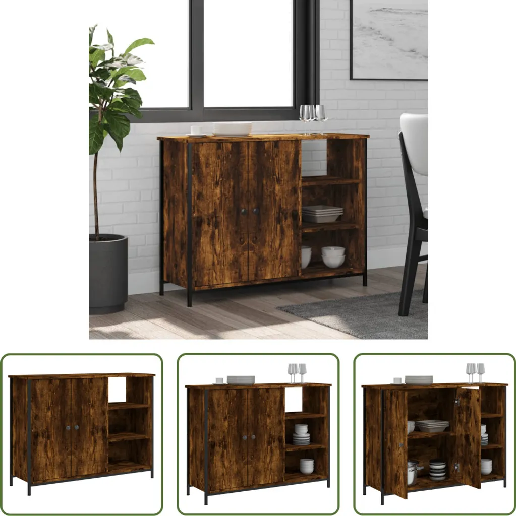 Buffet Rovere Fumé 100 cm - Mobile Credenza per Soggiorno Moderno