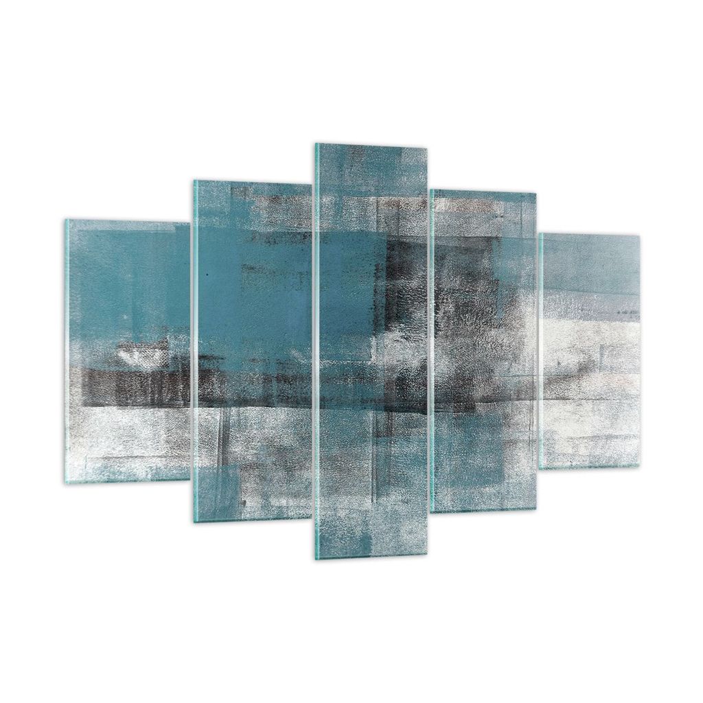 Bilder auf glas - 5 Teile - Abstraktion Modern Gürtel - 150x100cm - Glasbilder - Wandbilder - Bilder - Wanddekoration aus Glas - Glas Bilder - Wan...