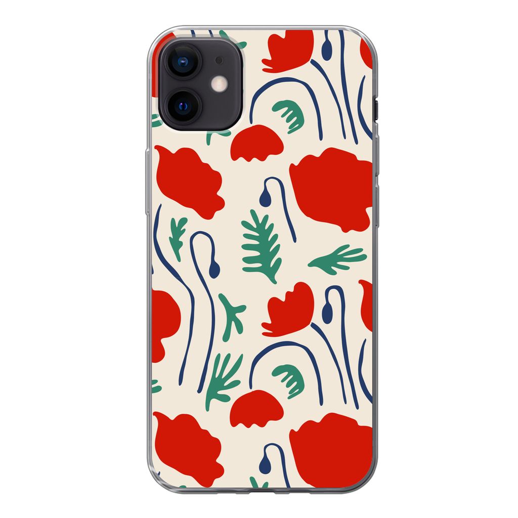 MuchoWow Handyhülle Schutzhülle Hülle für iPhone 12 mini Blumen - Rose - Muster Silikon Softcase Handy Hülle - Bild