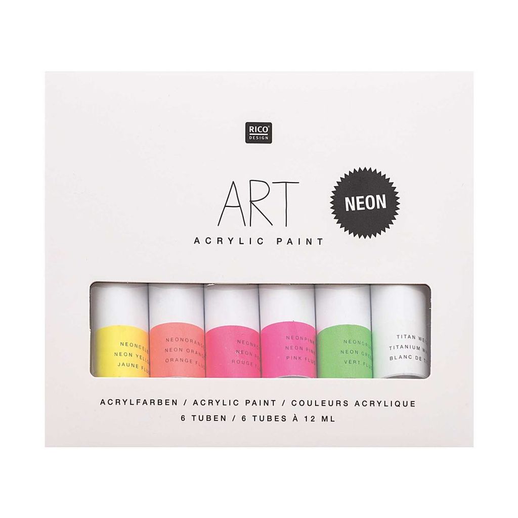 Acrylfarben-Set - Fluo - 6 x 12 ml