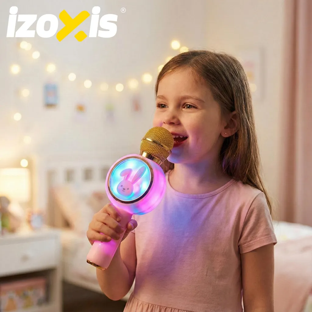 Izoxis 27048 Microfono Karaoke Rabbit Rosa - Regalo Perfetto per Bambini - 12