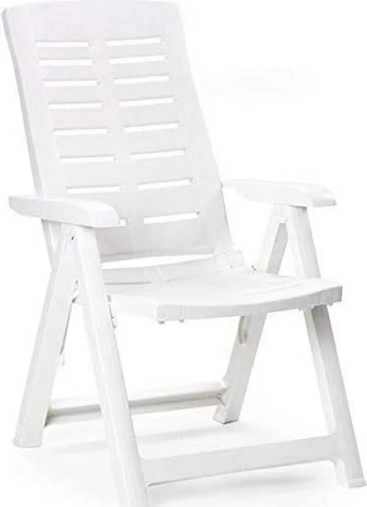 Fauteuil de Balcon Blanc Pliable et Multipositions pour Petit Espace - 3