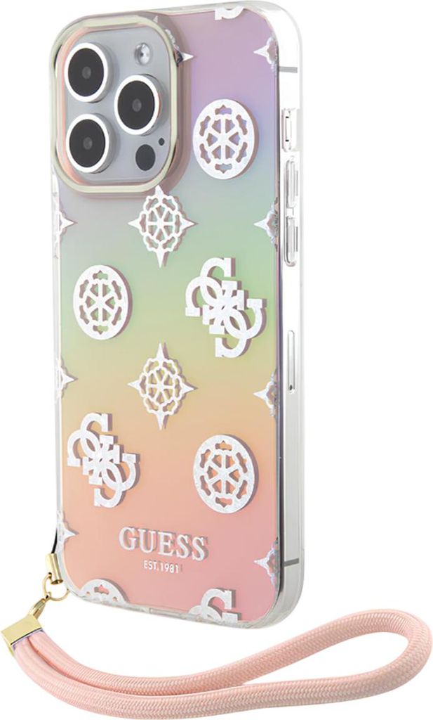Guess iPhone 15 Plus & iPhone 14 Plus Back cover case - Iridescent glitter pattern - Pink