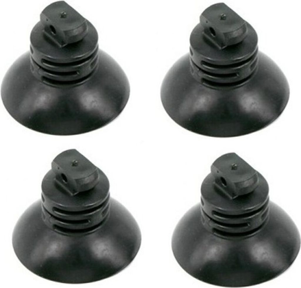 Four black suction cups with a mounting bracket on top, arranged in a two-by-two grid on a white background.
