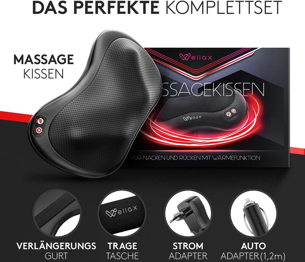 Wellax - Massagekissen mit Wärmefunktion & 360° Zdjęcie produktu 2