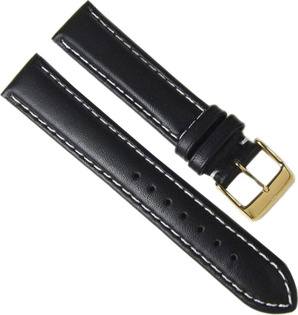 Minott Ersatzband Uhrenarmband Leder Rind-Rustica schwarz 18mm