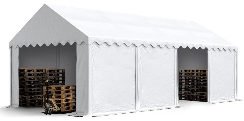 TOOLPORT Lagerzelt 4x8 m Zelthalle Unterstand Weidezelt PVC Produktbild 