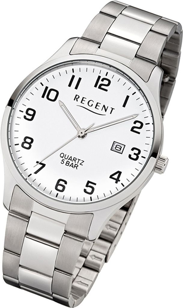 Regent Armbanduhr silber F-1178 Herren Analog-Quarzuhr Produktbild 