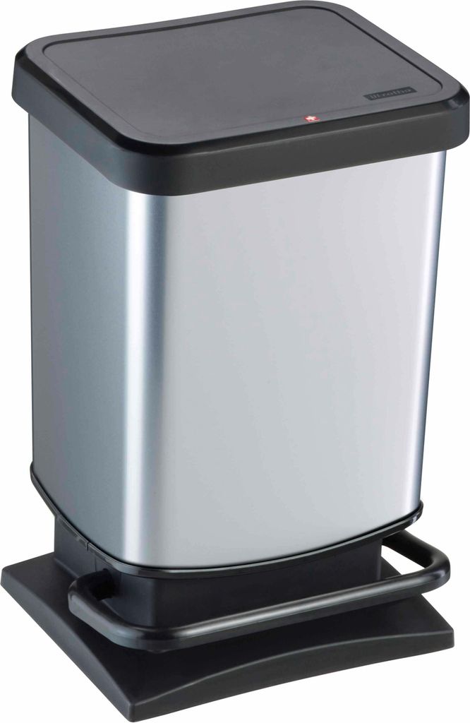ROTHO Treteimer schwarz/metallicsilber, Inhalt: 20 Liter Produktbild 1