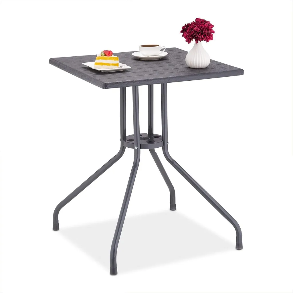 Tavolo Esterno Relaxdays Legno Nero | Ideale per Aperitivi e Relax